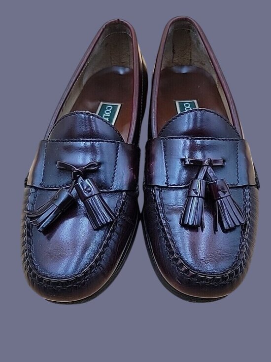 Cole-Haan Other - Cole-Haan Men’s Burgundy Tassel Polished Leather Loafers Dress Shoes Slip On SZ8